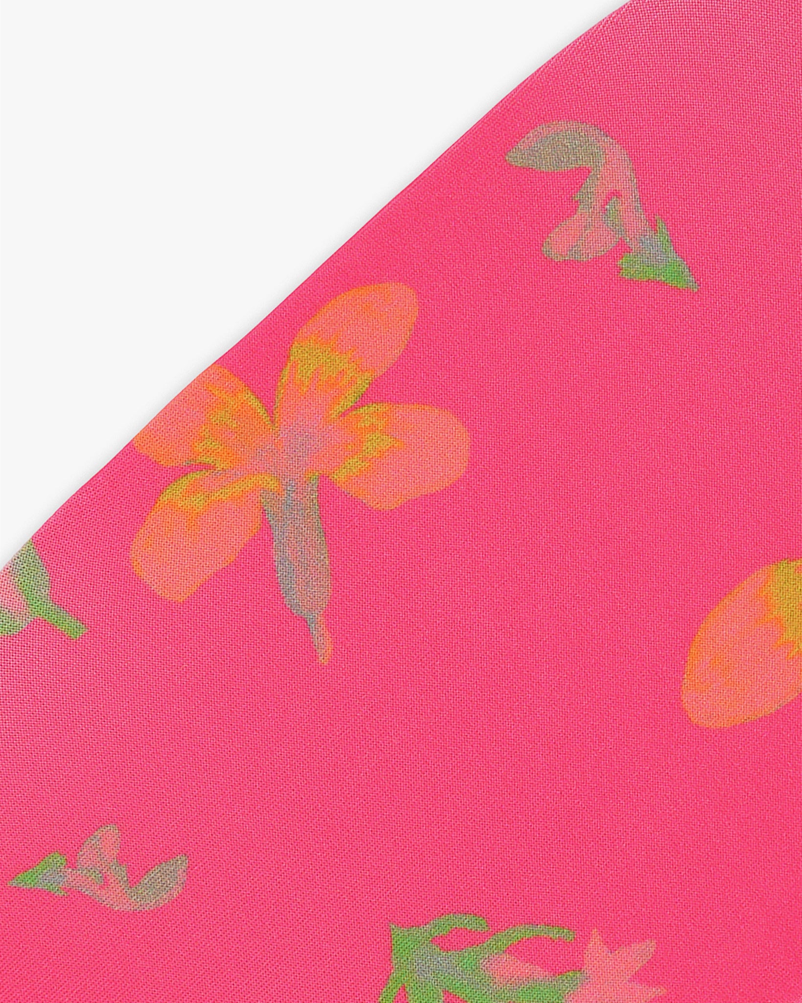 Goggle cover with hot pink floral print close-up