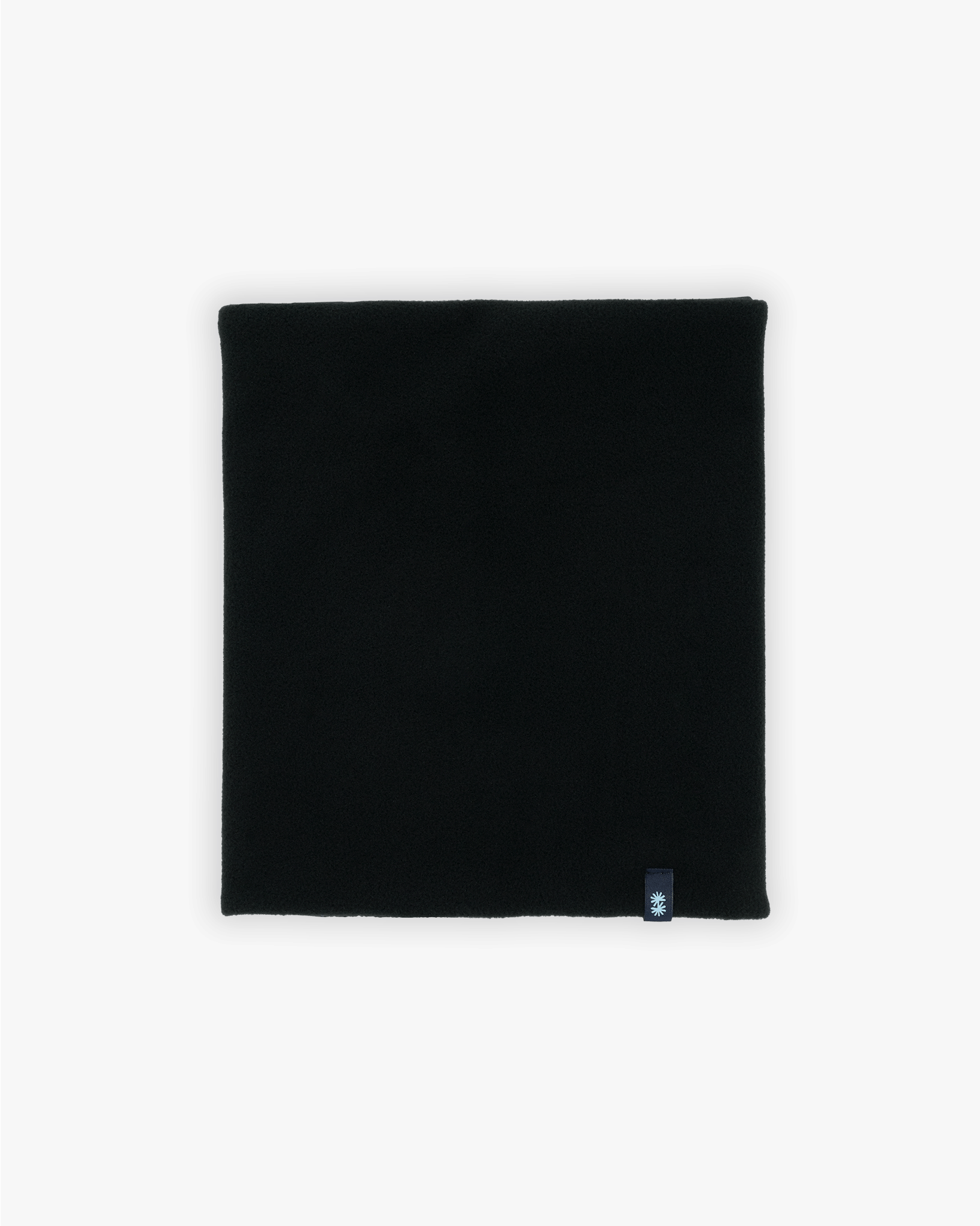 Insideview of a double layer neck warmer with a black fleece lining and black CTW logo woven label